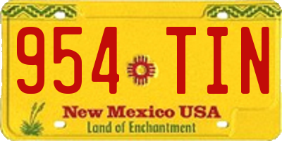 NM license plate 954TIN