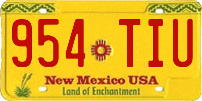 NM license plate 954TIU