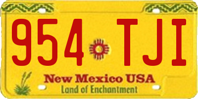 NM license plate 954TJI