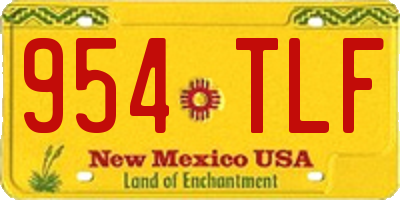 NM license plate 954TLF