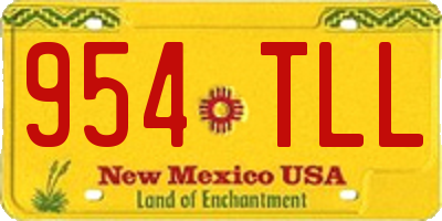 NM license plate 954TLL