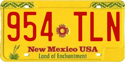 NM license plate 954TLN
