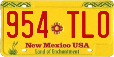 NM license plate 954TLO
