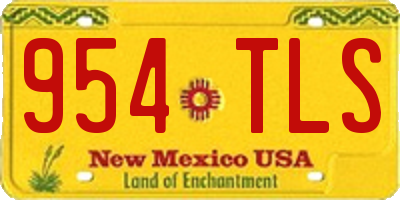 NM license plate 954TLS