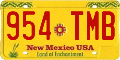 NM license plate 954TMB