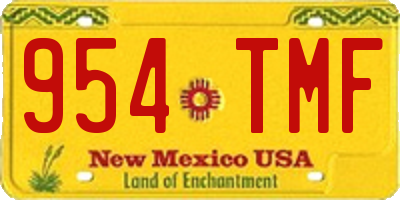 NM license plate 954TMF