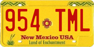 NM license plate 954TML