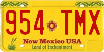 NM license plate 954TMX