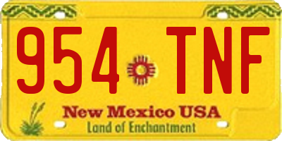 NM license plate 954TNF