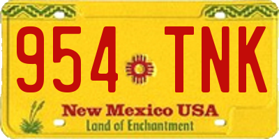 NM license plate 954TNK