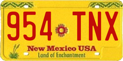 NM license plate 954TNX