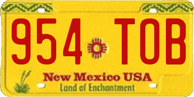 NM license plate 954TOB