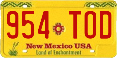 NM license plate 954TOD