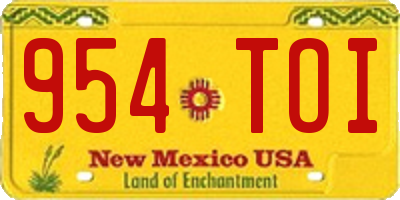 NM license plate 954TOI