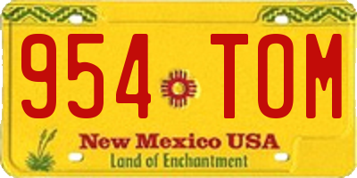 NM license plate 954TOM