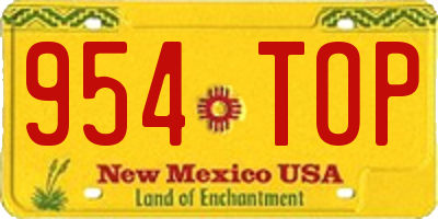 NM license plate 954TOP