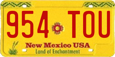 NM license plate 954TOU