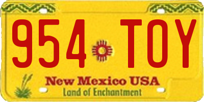 NM license plate 954TOY