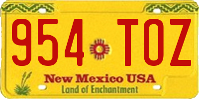 NM license plate 954TOZ
