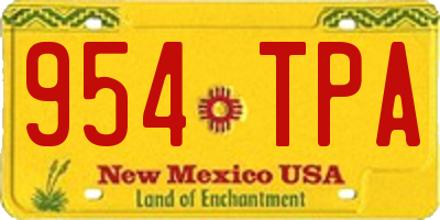 NM license plate 954TPA