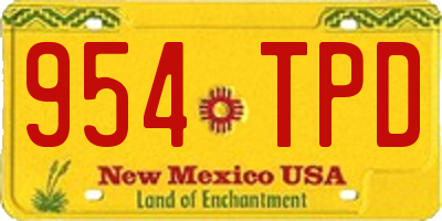 NM license plate 954TPD