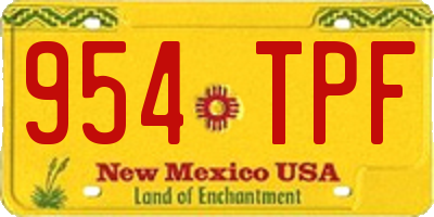 NM license plate 954TPF