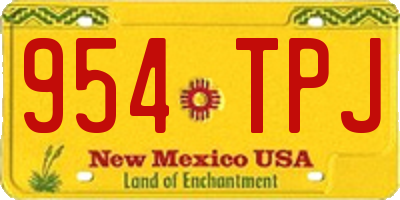 NM license plate 954TPJ