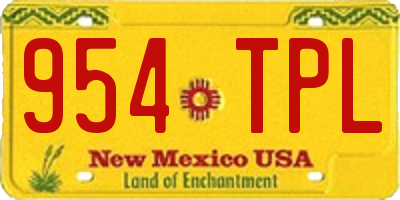NM license plate 954TPL
