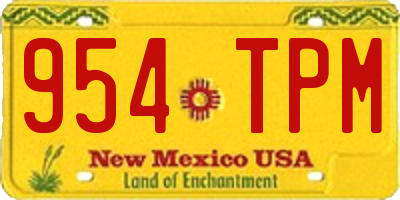 NM license plate 954TPM