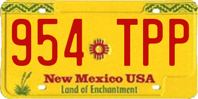 NM license plate 954TPP