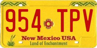 NM license plate 954TPV