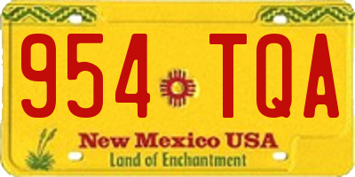 NM license plate 954TQA
