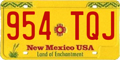 NM license plate 954TQJ