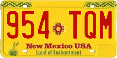 NM license plate 954TQM