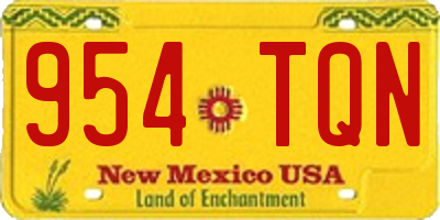 NM license plate 954TQN