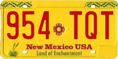 NM license plate 954TQT