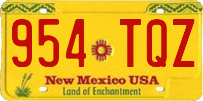 NM license plate 954TQZ