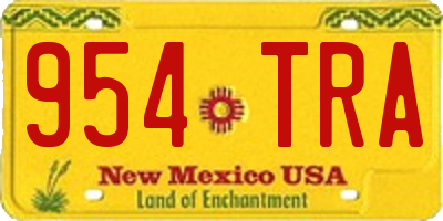 NM license plate 954TRA