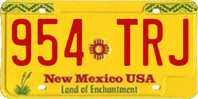 NM license plate 954TRJ