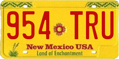 NM license plate 954TRU