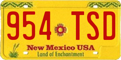 NM license plate 954TSD
