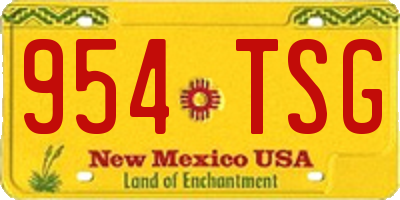 NM license plate 954TSG
