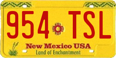 NM license plate 954TSL