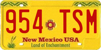 NM license plate 954TSM