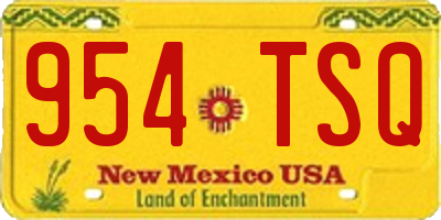 NM license plate 954TSQ