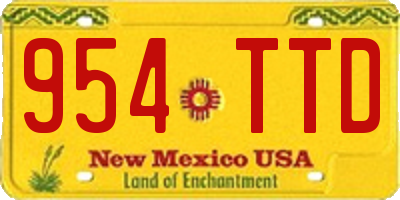 NM license plate 954TTD