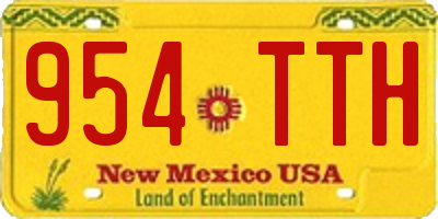 NM license plate 954TTH