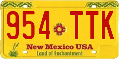 NM license plate 954TTK