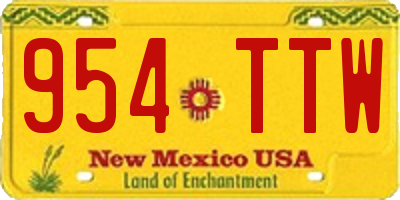 NM license plate 954TTW