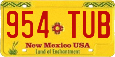 NM license plate 954TUB